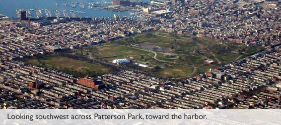aerial view of Patterson Park
